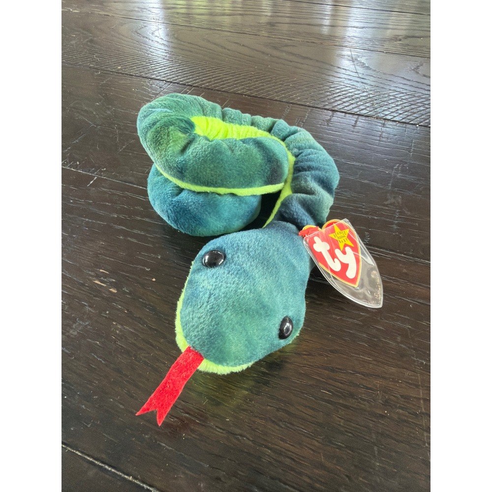 Vintage 1997 Ty Beanie Baby Hissy The Snake Plush